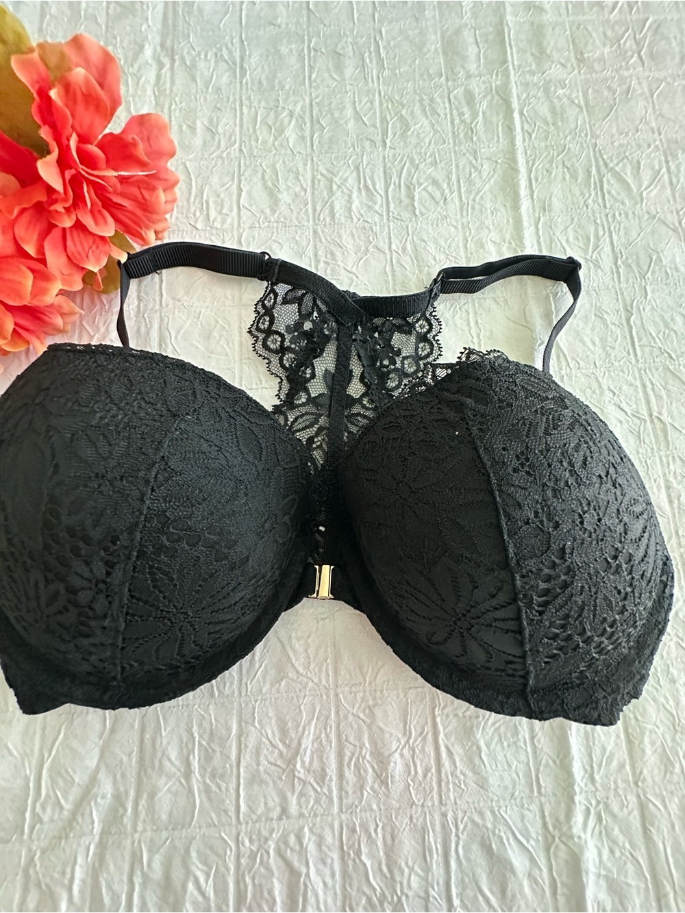 Auden NWOT Black Lace Racerback Push-Up Bra
